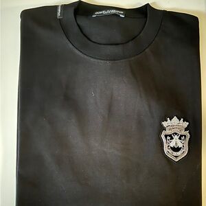 Dolce & Gabbana Black Crest Logo Patch T‑Shirt
